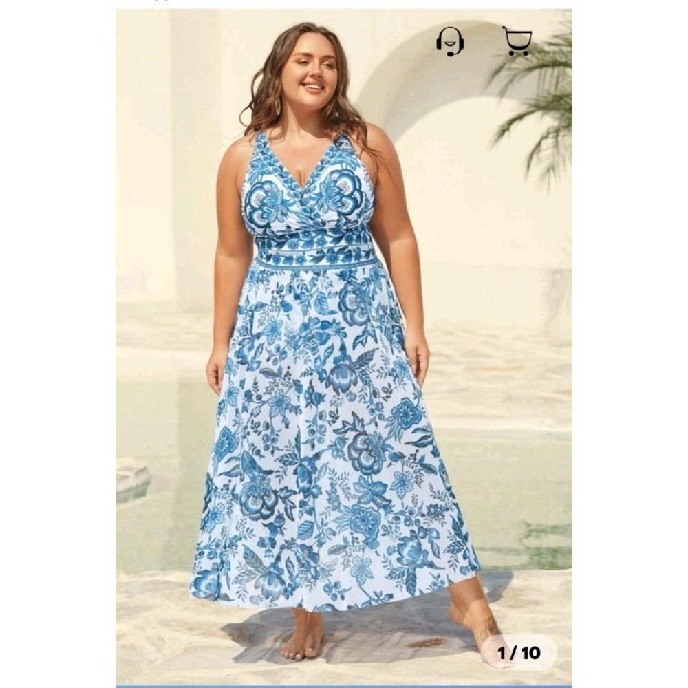 NEW Bloomchic Swimsuit With Skirt Boho Style Dress Size 12
